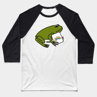 Green Frog Says Be Kind with Rainbow Baseball T-Shirt